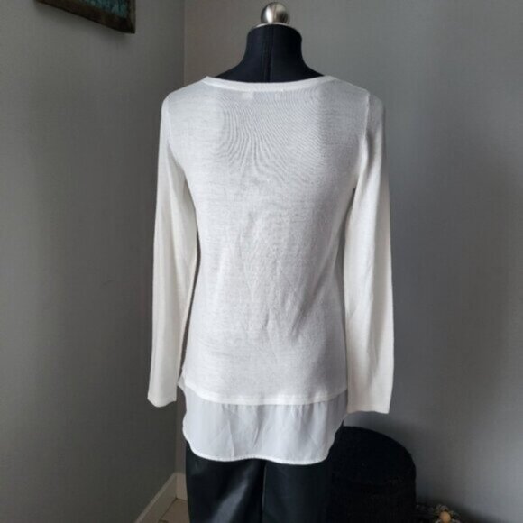 Rickis white floral lace sweater Sz Small - Picture 2 of 11